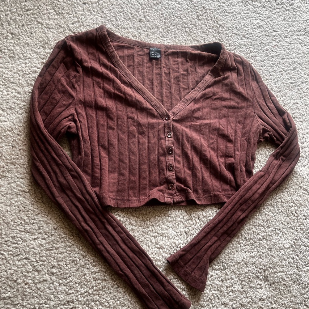 3 Pack Ribbed Button-Up Crop Top - Picture 2 of 8